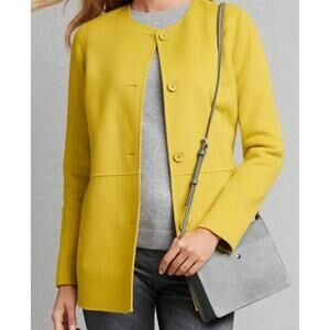 Talbots Mustard Yellow Double Faced Wool-Blend Jacket Size 8 Petite